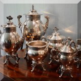 K01. Silverplate tea and coffee set. 